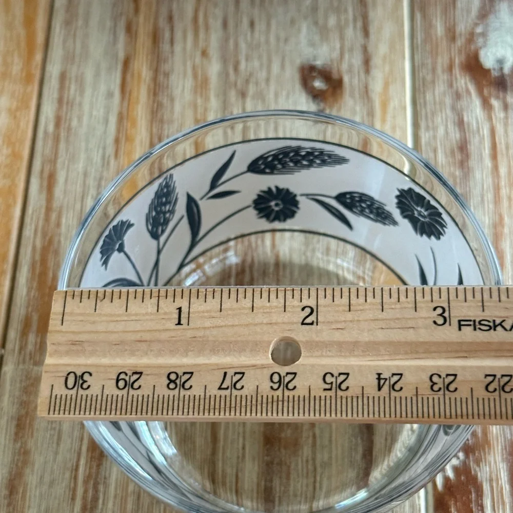 Vintage Libbey Frosted Silver Leaf Wheat Glassware Set of Six 1960s MCM
